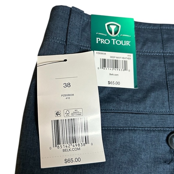 Pro Tour Shorts Mens 38 Blue Golf Performance Stretch Lightweight NWT $65 - Picture 3 of 4
